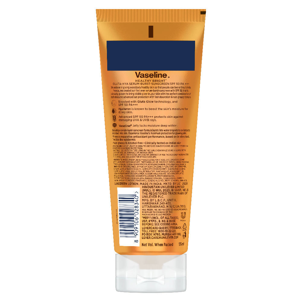 Vaseline Gluta Hya Antioxidant SPF 50 PA+++ Sunscreen, 175ml Buy at Indicrest Image 7