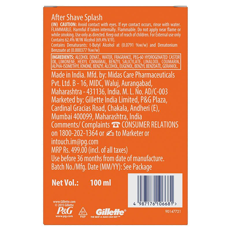 Gillette Pro After Shave Splash Icy Cool, 100ml Buy at Indicrest Image 7