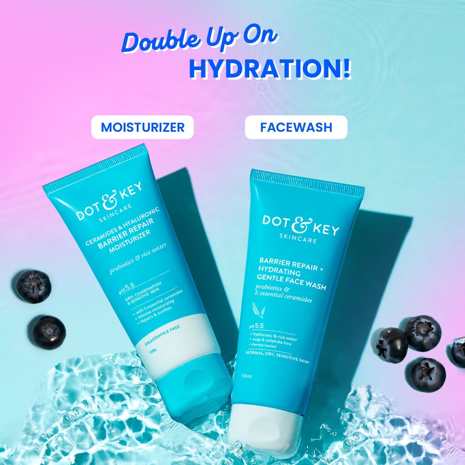 Dot & Key Hydrating Barrier Repair Duo, (100ml+100ml)