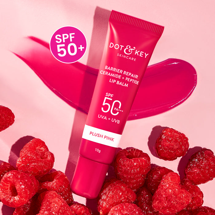 Dot & Key Ceramide + Peptide Lip Balm SPF 50 PA+++, Plush Pink