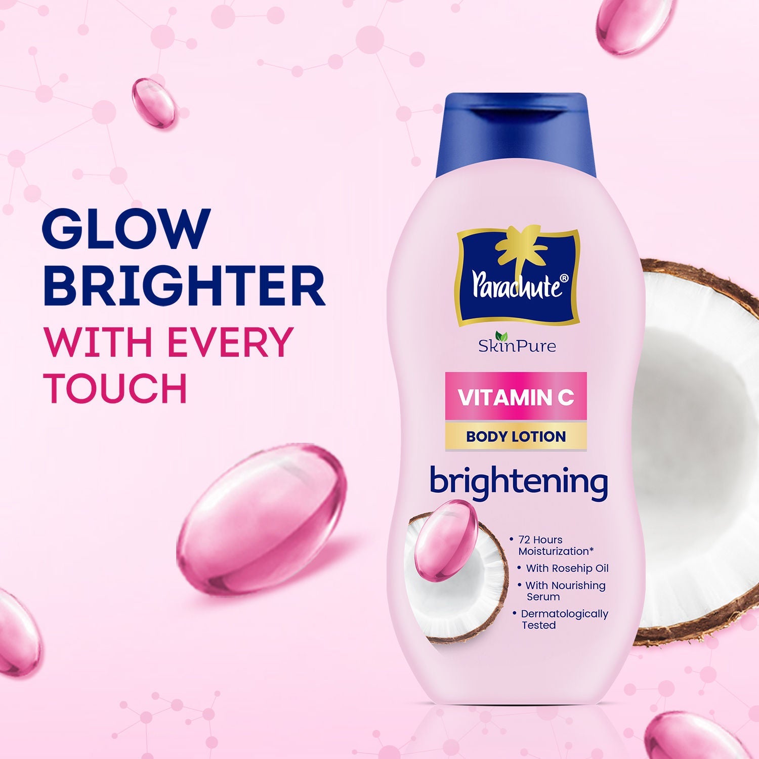 Parachute SkinPure Body Lotion With Vitamin C & Virgin Coconut Oil, 400ml Buy at Indicrest Image 2