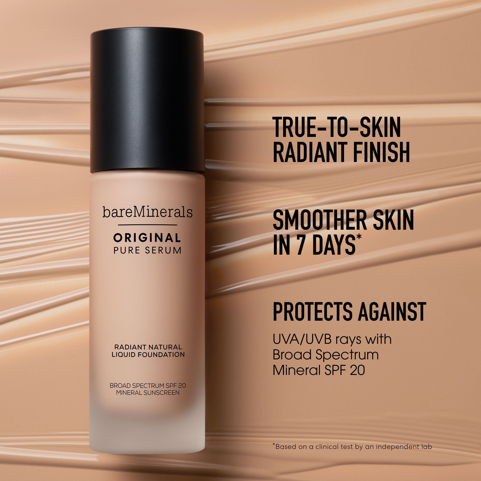 bareMinerals Origil Pure Serum Radiant tural Liquid Foundation SPF 20 - Medium Deep Cool 4.5, 30ml