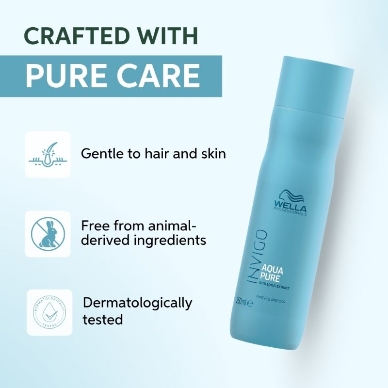 Wella Professionals Invigo Balance Aqua Pure Purifying Shampoo, 250ml Buy at Indicrest Image 3