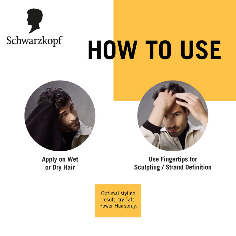 Schwarzkopf TAFT Wet Hair Styling Gel For 24 Hours Shiny Wet Look Effect Hold 3, Non-Sticky, 150ml Buy at Indicrest Image 9