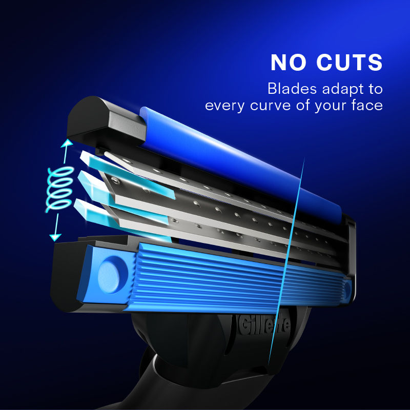 Gillette Mach 3 Manual Shaving Razor Blades for men, (Pack of 2 cartridges) Buy at Indicrest Image 5