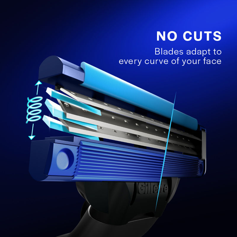 Gillette Mach Turbo 3 Shaving Blades for men (Pack Of 6 Cartridges) Buy at Indicrest Image 5