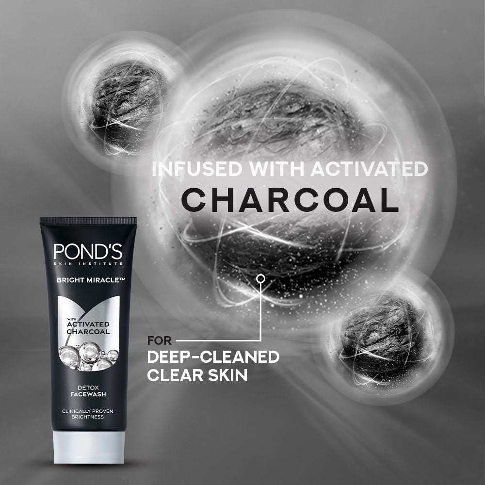Pond’s Bright Miracle Detox Facewash with 10X Power of Charcoal, 200g Buy at Indicrest Image 3