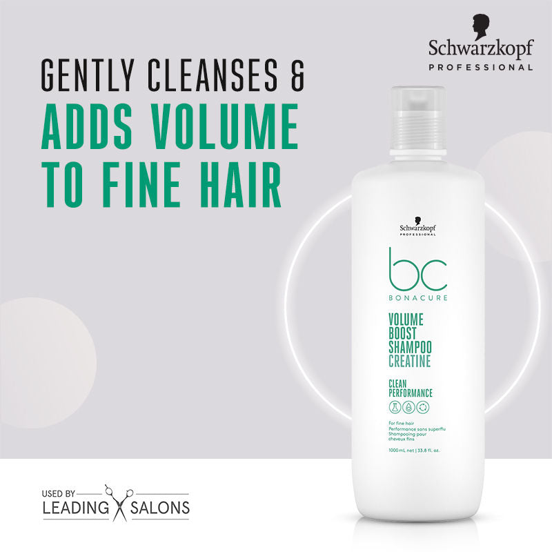 Schwarzkopf Professional Bonacure Volume Boost shampoo With Creatine - For Fine Hair, 1000ml Buy at Indicrest Image 2