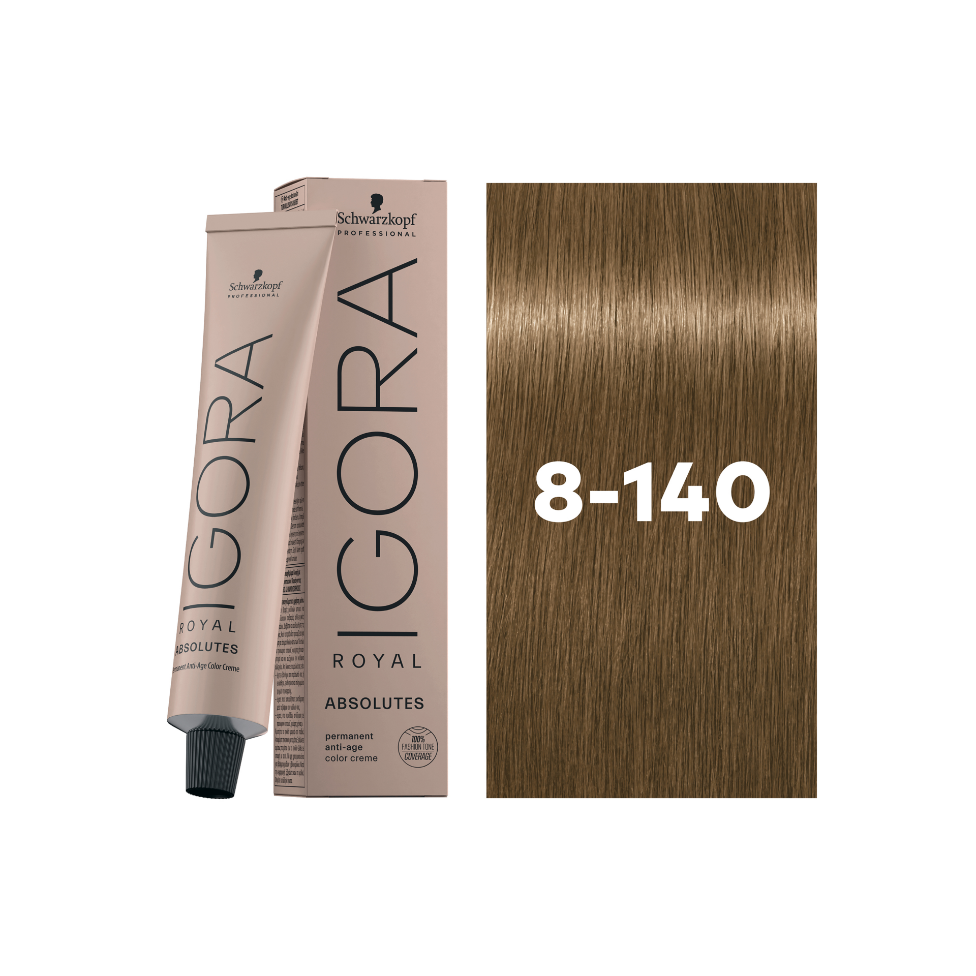 Schwarzkopf Professional Igora Royal Absolutes 8-140 Light Blonde Cendré Beige Natural, 60ml