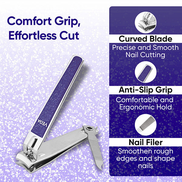 Vega Nail Clipper (Large) - Glitter - LNC-02