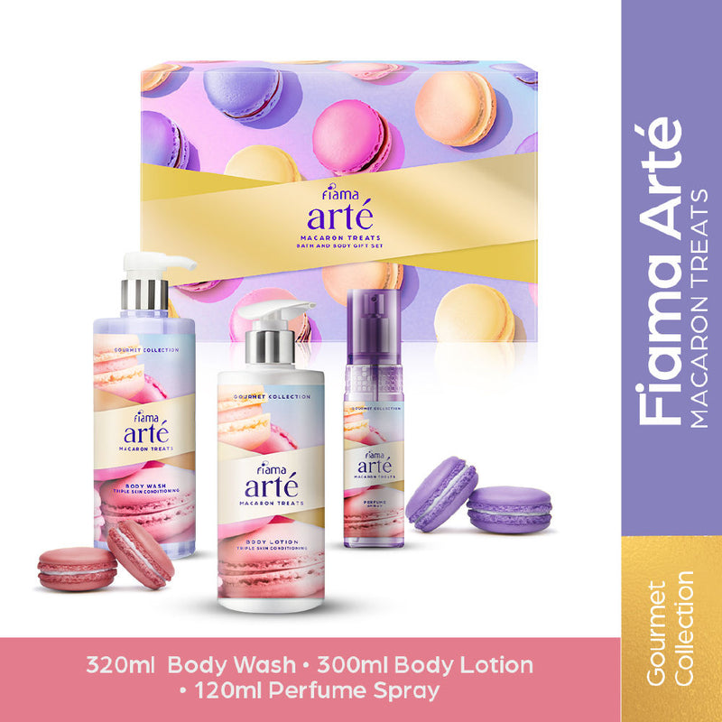 Fiama Arte Macaron Treats,Luxury Bath & Body Set of Bodywash,Body Lotion,Perfume, 740ml Buy at Indicrest