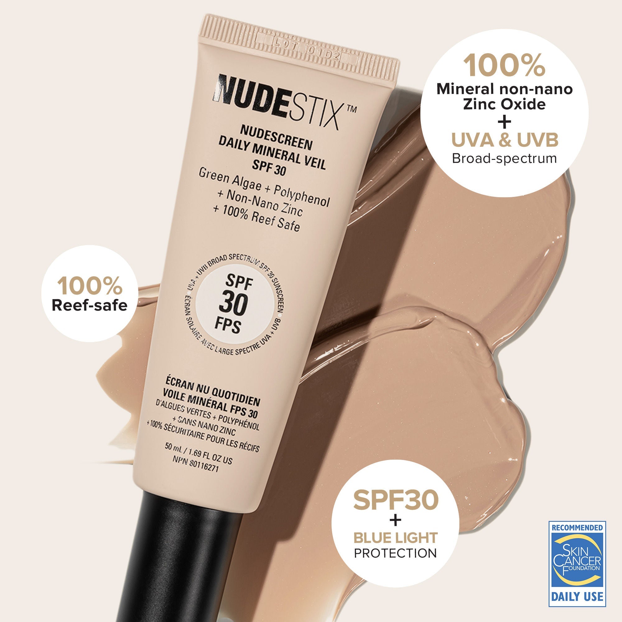 Nudestix Nudescreen Daily Mineral Veil SPF 30 - Nude, 50ml