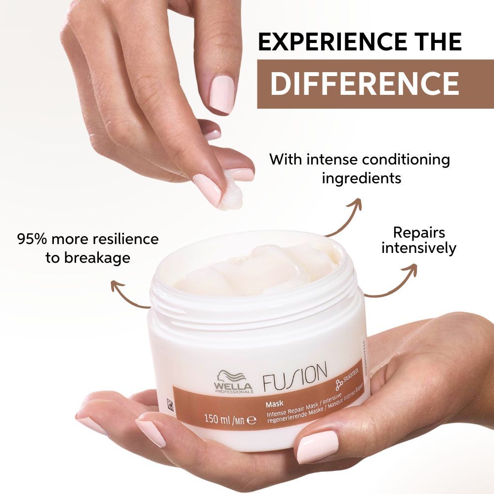 Wella professionals Fusion Intense Repair Hair Mask with Silk Amino Acids for Damaged & Frizzy Hair, 150ml Buy at Indicrest Image 2