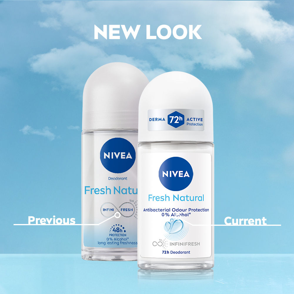 Nivea Fresh Natural Anti Roll-On Deodorant 72H Protection & Long Lasting, 50ml Buy at Indicrest Image 3
