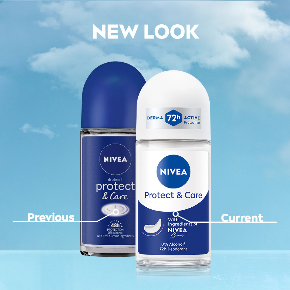 Nivea Women Deodorant Roll On Protect & Care Non-Irritating & 72H Protection, 50ml Buy at Indicrest Image 2