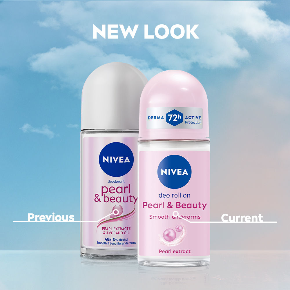 Nivea 72H Active Protection With Pearl Extract Deo Underarm Roll On -Smooth Skin,Odor Protection, 25ml Buy at Indicrest Image 4