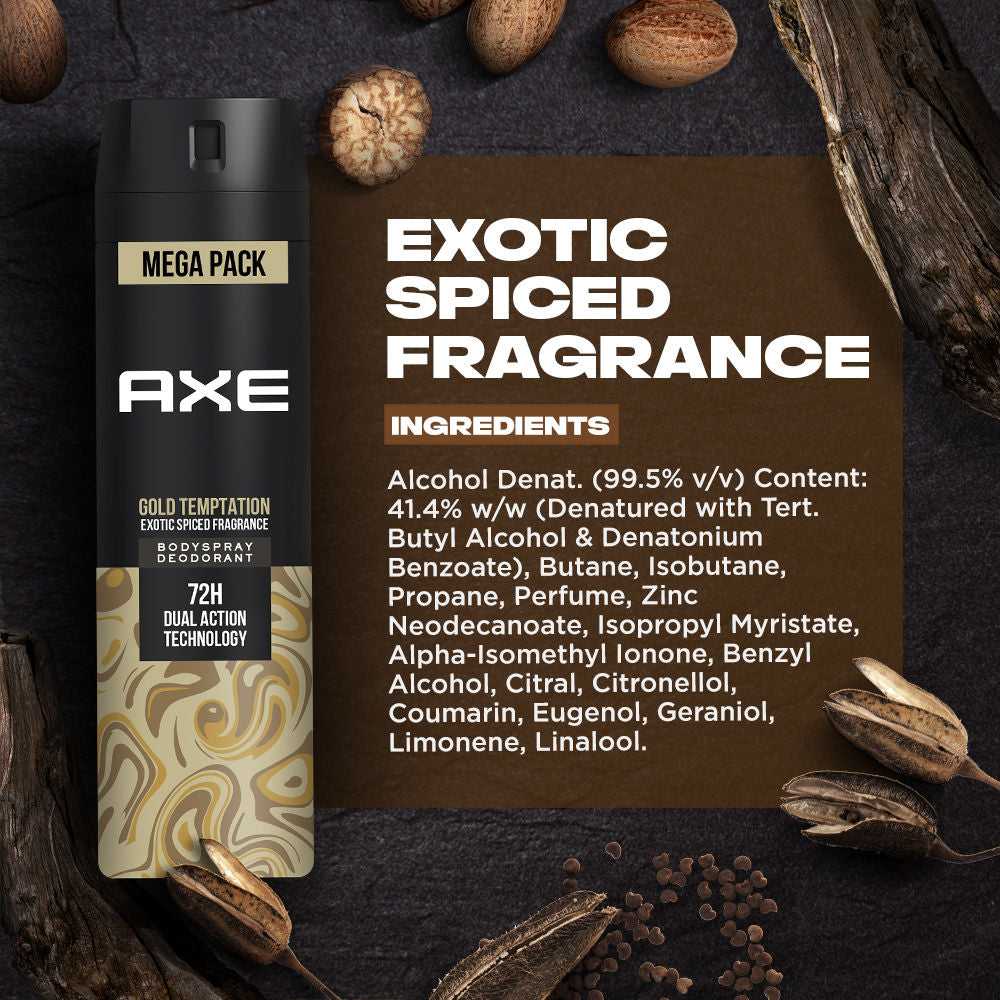 Axe Gold Temptation Long Lasting Deodorant Bodyspray, 215ml Buy at Indicrest Image 4