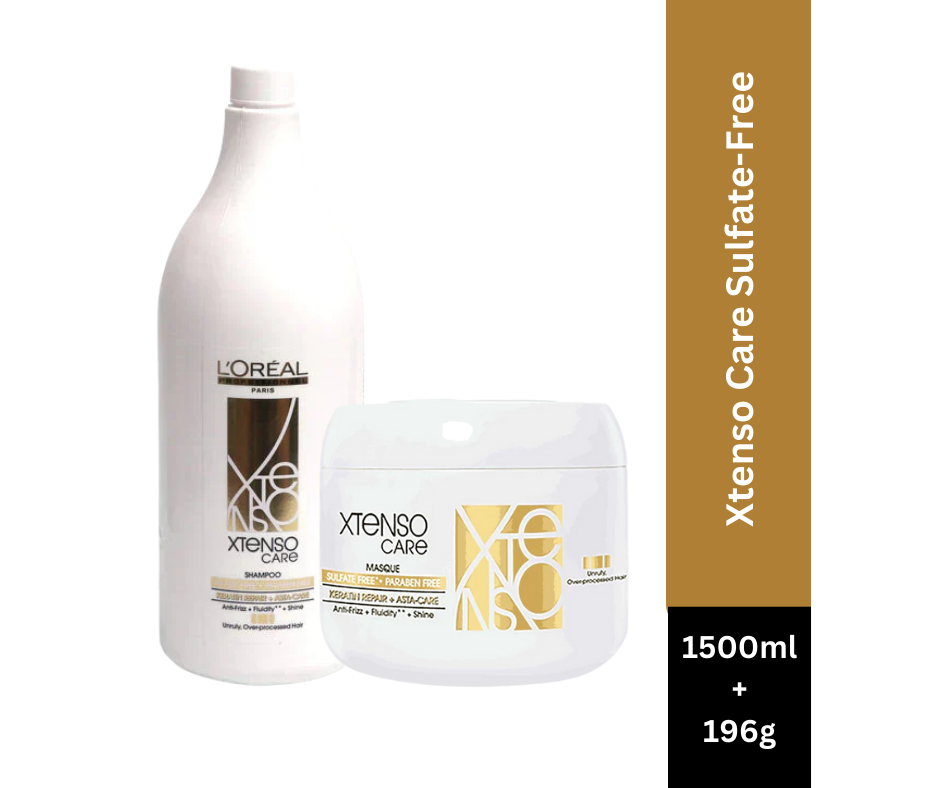 L’Oreal Professionnel Xtenso Care Shampoo, 1500ml & Xtenso Care Hair Masque, 196g Combo For Keratin-Treated Hair