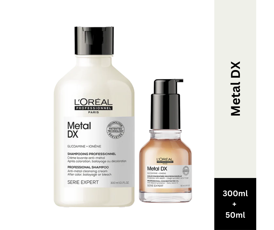 L’Oreal Professionnel Metal DX Shampoo, 300ml | Metal DX Concentrated Oil Serum, 50ml Combo
