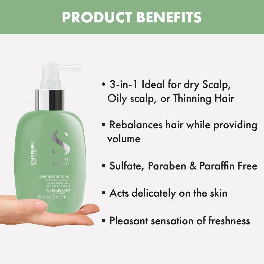 ALFAPARF MILANO Scalp Energizing Hair Growth Serum For Hair Loss With Linseed Extract, Hair Growth, 125ml