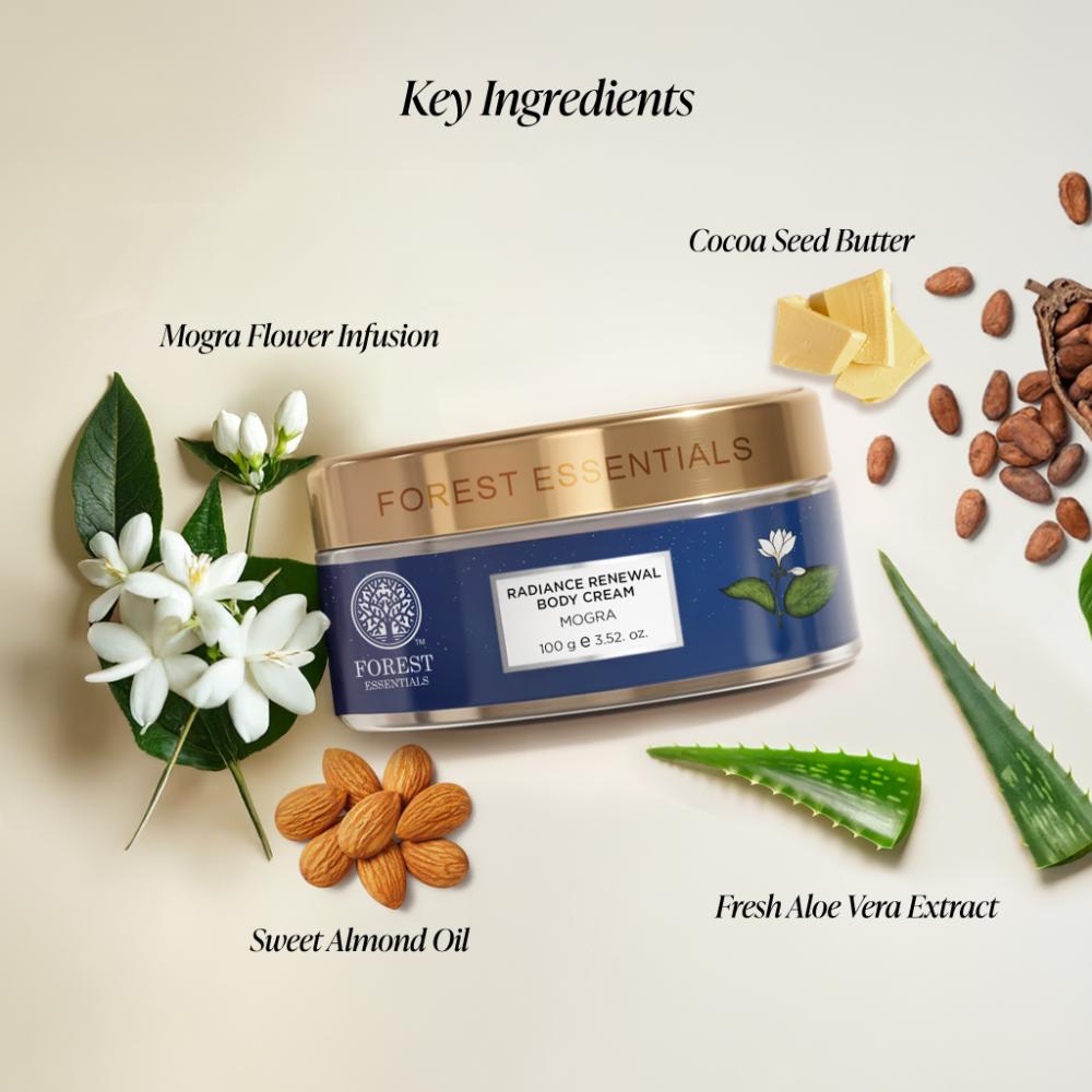 Forest Essentials Radiance Renewal Body Cream Mogra - Moisturising & Hydrating, 100g