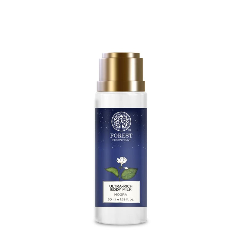 Forest Essentials Ultra-Rich Body Milk Mogra - Delicately Scented Ayurvedic Moisturising Body Lotion, 50ml, Buy from Indicrest
