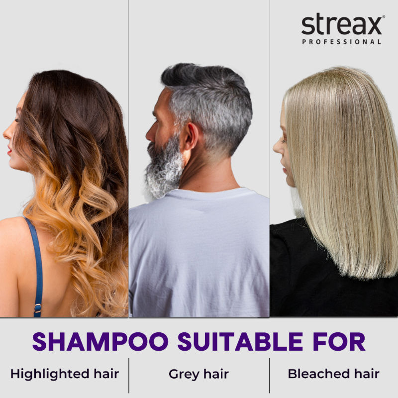 Streax Professional Yellow Deleted Purple Shampoo, 300ml Buy at Indicrest Image 4