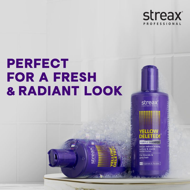 Streax Professional Yellow Deleted Purple Shampoo, 300ml Buy at Indicrest Image 8