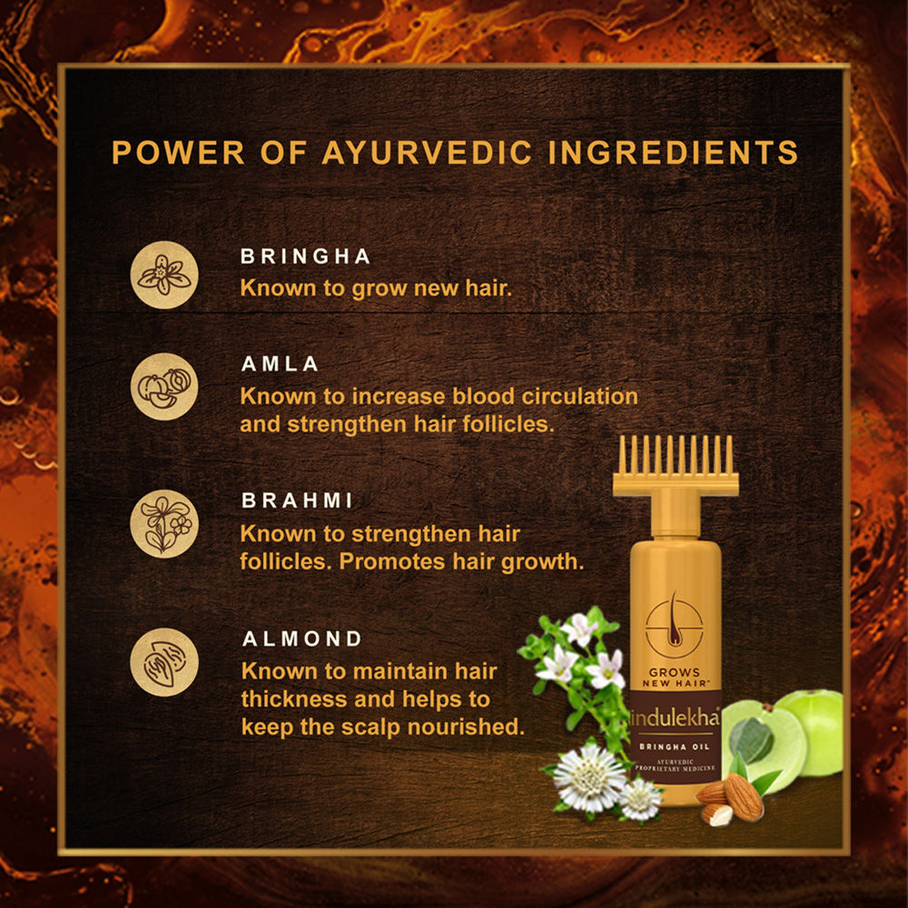 Indulekha Bringha Ayurvedic Hair Oil for Hair Fall Control with Amla & Coconut Oil, 250ml Buy at Indicrest Image 5