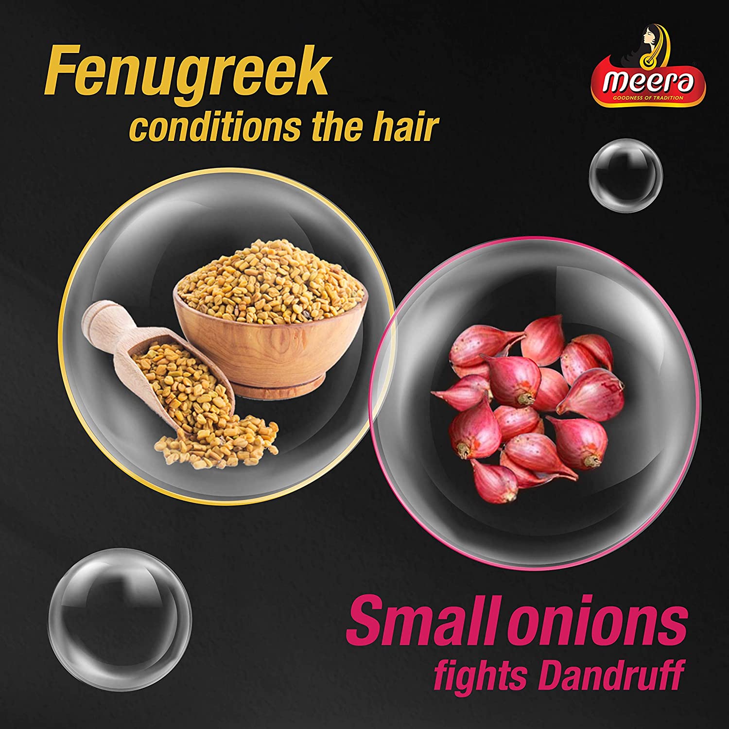 Meera Anti Dandruff Shampoo, With Goodness Of Small Onion and Fenugreek, 650ml Buy at Indicrest Image 3