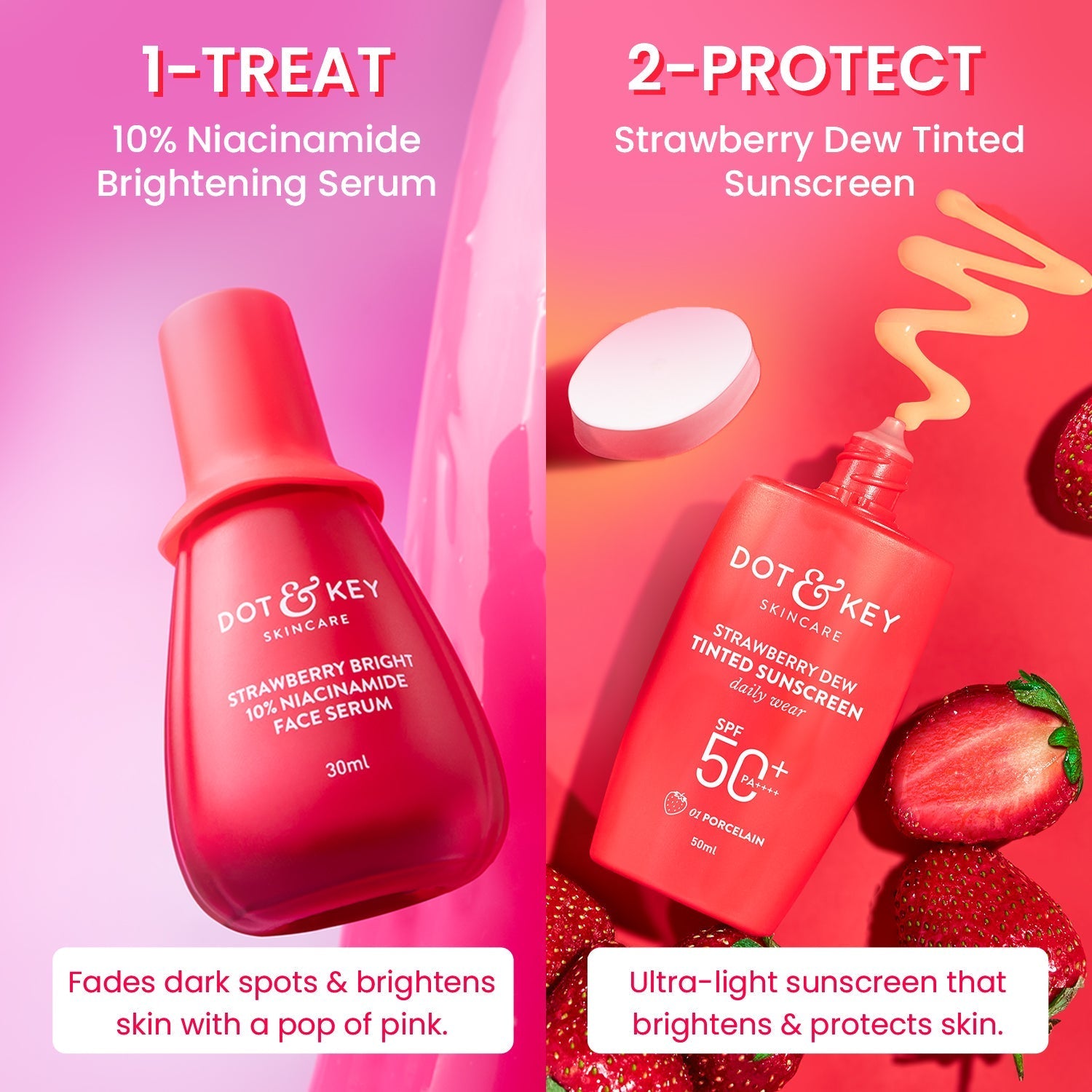Dot & Key Strawberry + Niacinamide Bright Skin Duo, (50ml+30ml)