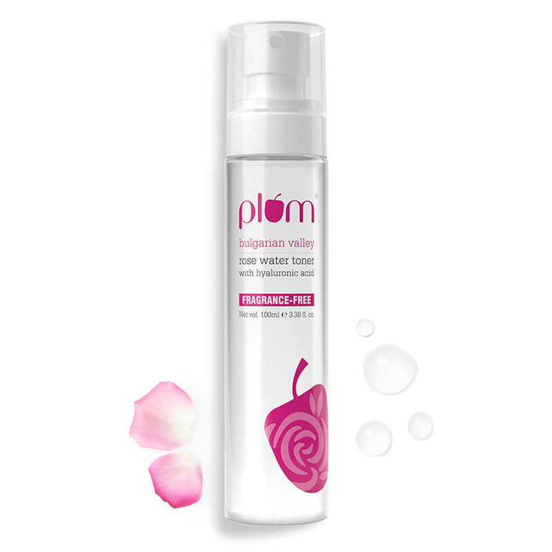 Plum Bulgarian Valley Rose Water Toner for tighter pores | Alcohol-Free Toner | Instantly Hydrates | Soothes & Calms Skin | Tightens Pores | Dermat-Tested, 100ml