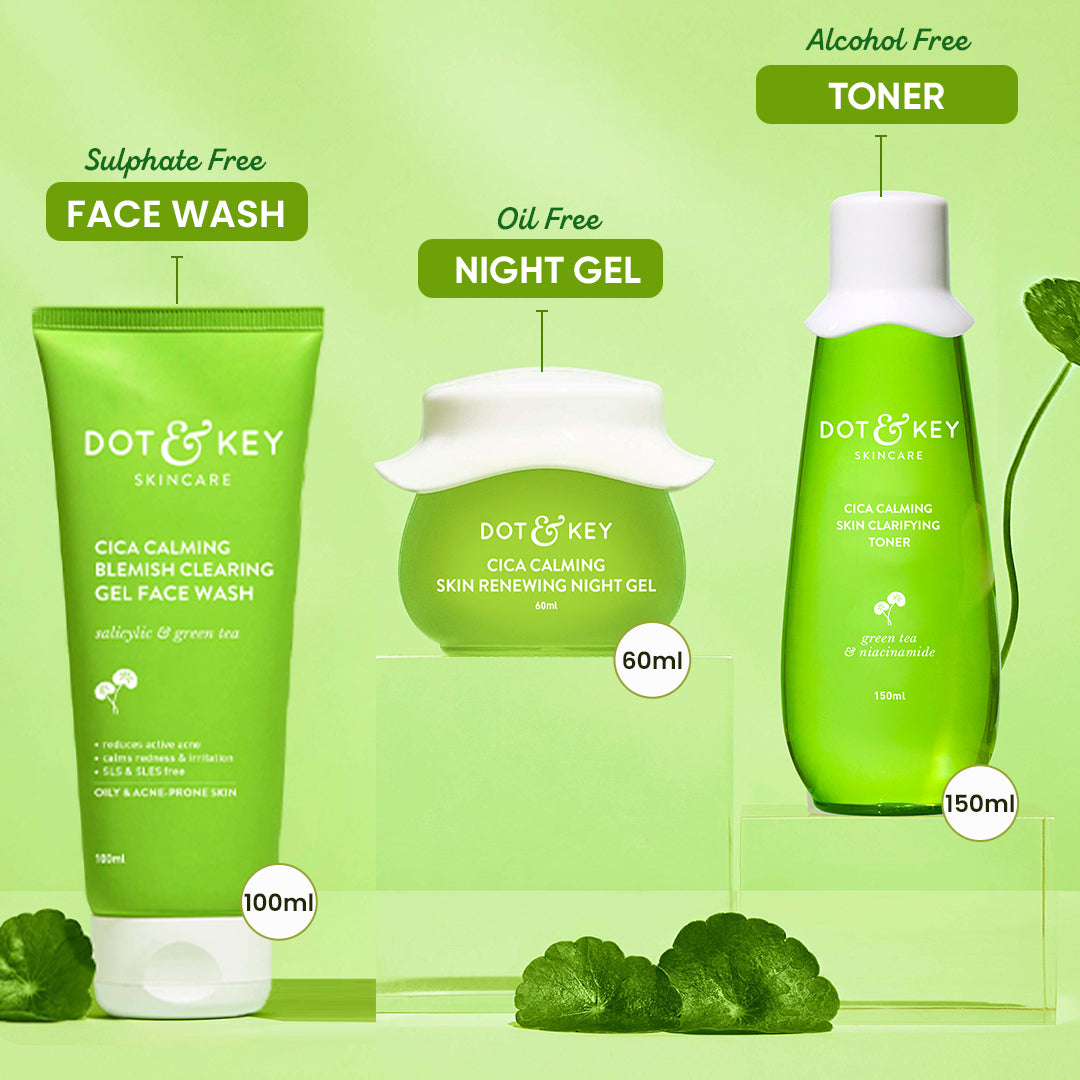 Dot & Key Acne Control CTM Night Care Regime, (100ml+60ml+150ml)