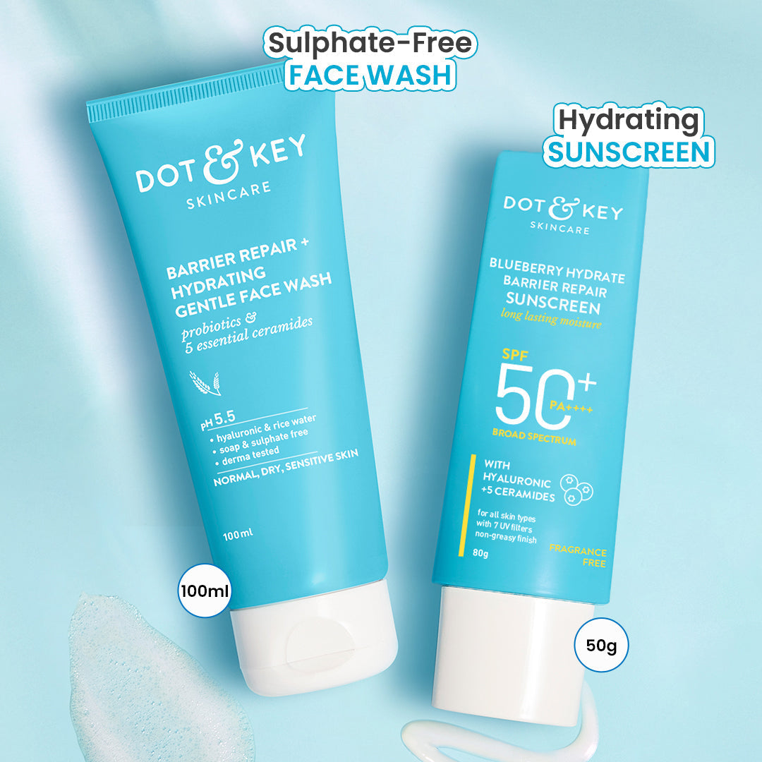 Dot & Key Cleanse + Protect Skincare Combo, (100ml+80g)
