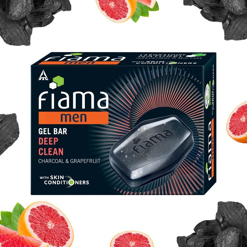 Fiama Men Charcoal Deep Clean Gel Bar with Grapefruit for Refreshed Skin, Skin, Safe On Skin, 125g Buy at Indicrest Image 2