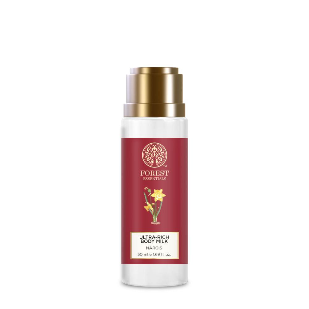 Forest Essentials Ultra-Rich Body Milk Nargis - Ayurvedic Moisturising Body Lotion, 50ml, Buy from Indicrest