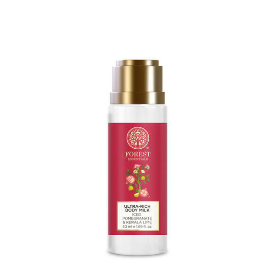 Forest Essentials Ultra Rich Body Milk Pomegrate Kerala Lime - Ayurvedic Moisturising Body Lotion, 50ml, Buy from Indicrest