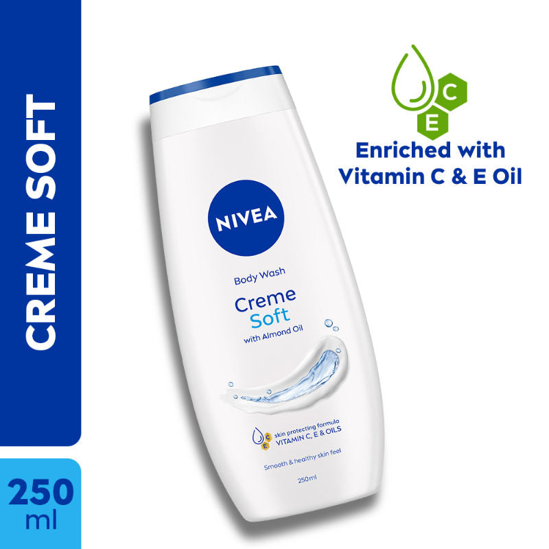 Nivea Body Wash- Creme Soft Naturally Clean & Healthy Skin Natural Almond Oil, 250ml Buy at Indicrest