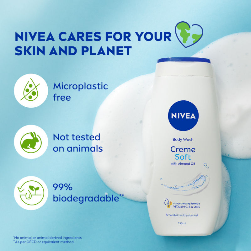 Nivea Body Wash- Creme Soft Naturally Clean & Healthy Skin Natural Almond Oil, 250ml Buy at Indicrest Image 8