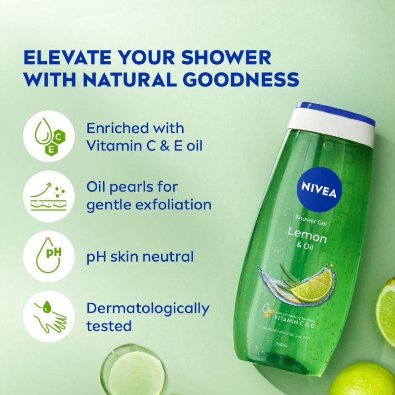 Nivea Lemon & care oil Body wash for long-lasting freshness, 250ml Buy at Indicrest Image 6