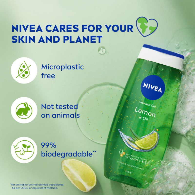Nivea Lemon & care oil Body wash for long-lasting freshness, 250ml Buy at Indicrest Image 8