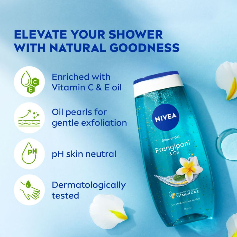 Nivea Frangipani & care oil Body wash for long-lasting freshness, 125ml Buy at Indicrest Image 7