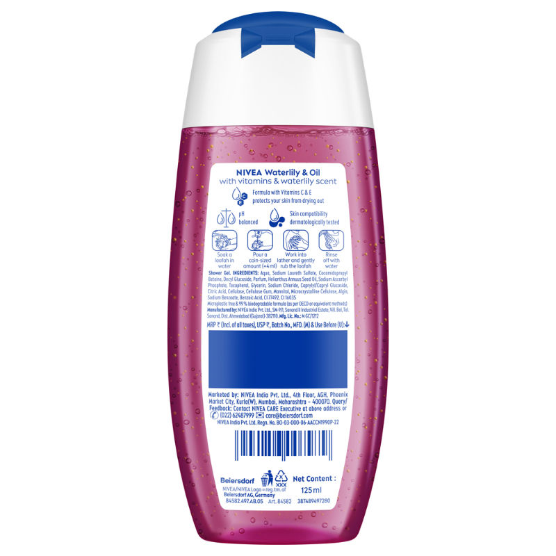 Nivea Waterlily & care oil Body wash for long-lasting freshness, 125ml Buy at Indicrest Image 11