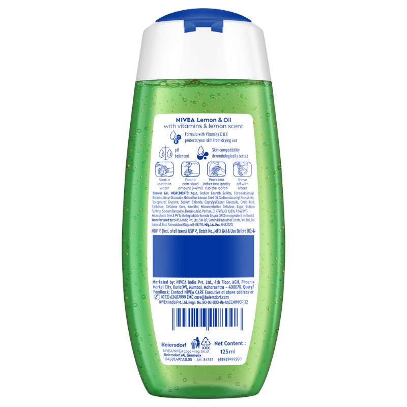 Nivea Lemon & care oil Body wash for long-lasting freshness, 125ml Buy at Indicrest Image 10