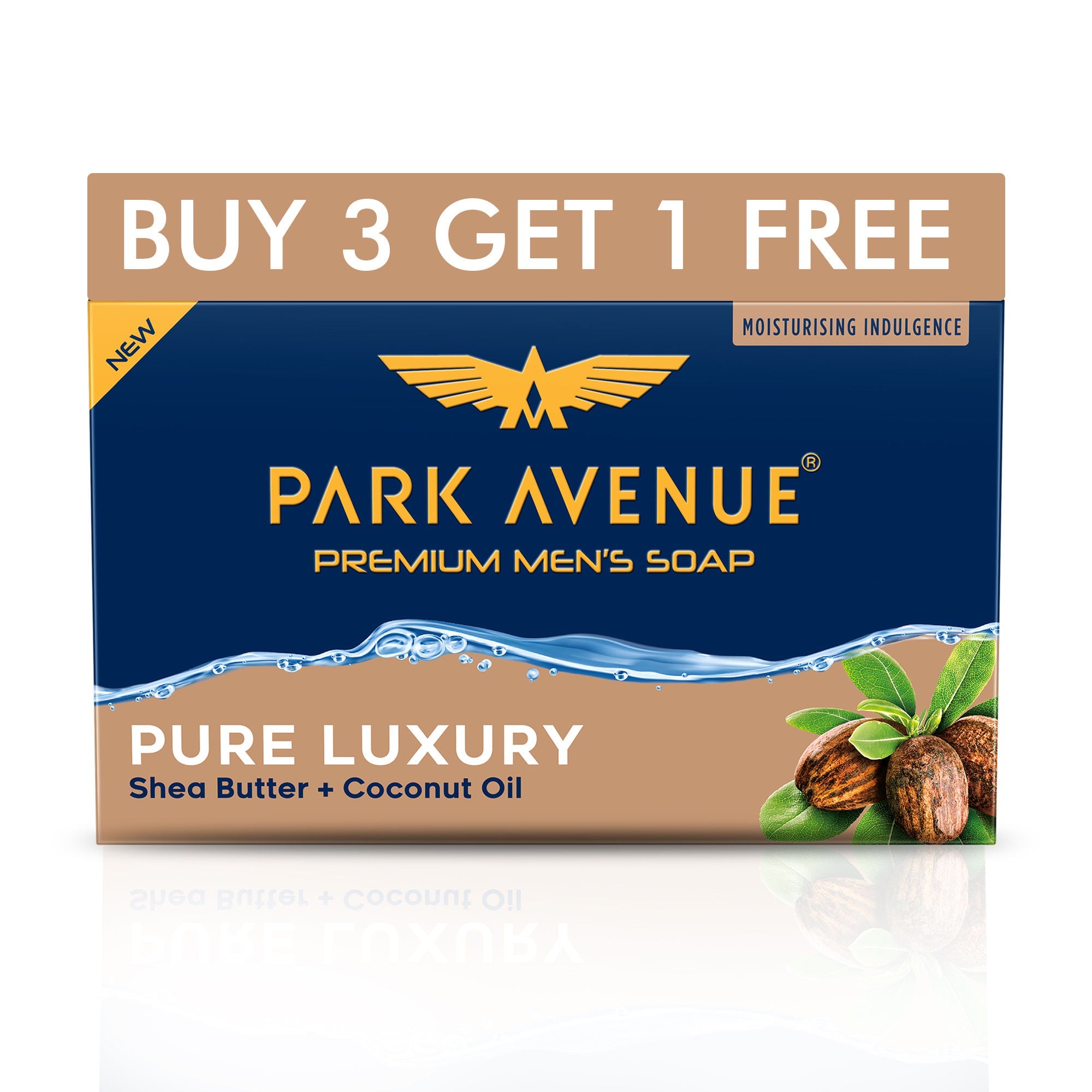 Park Avenue Premium Men's Soap Pure Luxury Shea Butter + Coconut Oil (Buy3 Get1 Free), 125g Each Buy at Indicrest