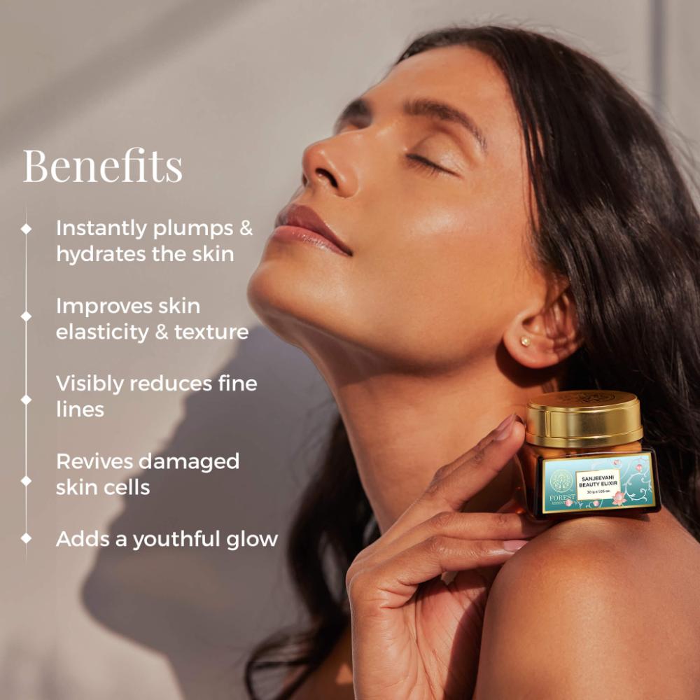 Forest Essentials Moisturising Day Cream Sanjeevani Beauty Elixir - Anti Ageing, Lightweight, 30g