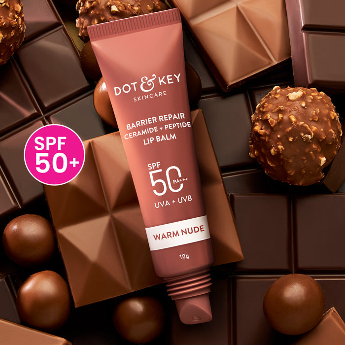 Dot & Key Ceramide + Peptide Lip Balm SPF 50 PA+++, Warm Nude