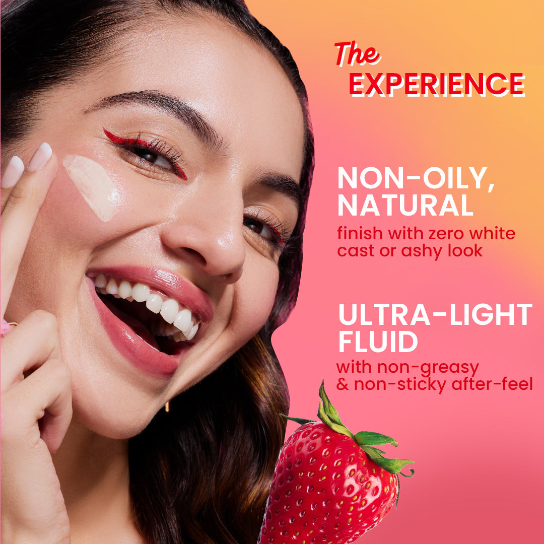 Dot & Key Strawberry Dew Tinted Sunscreen SPF 50+ PA++++, Porcelain Light Buy at Indicrest Image 5