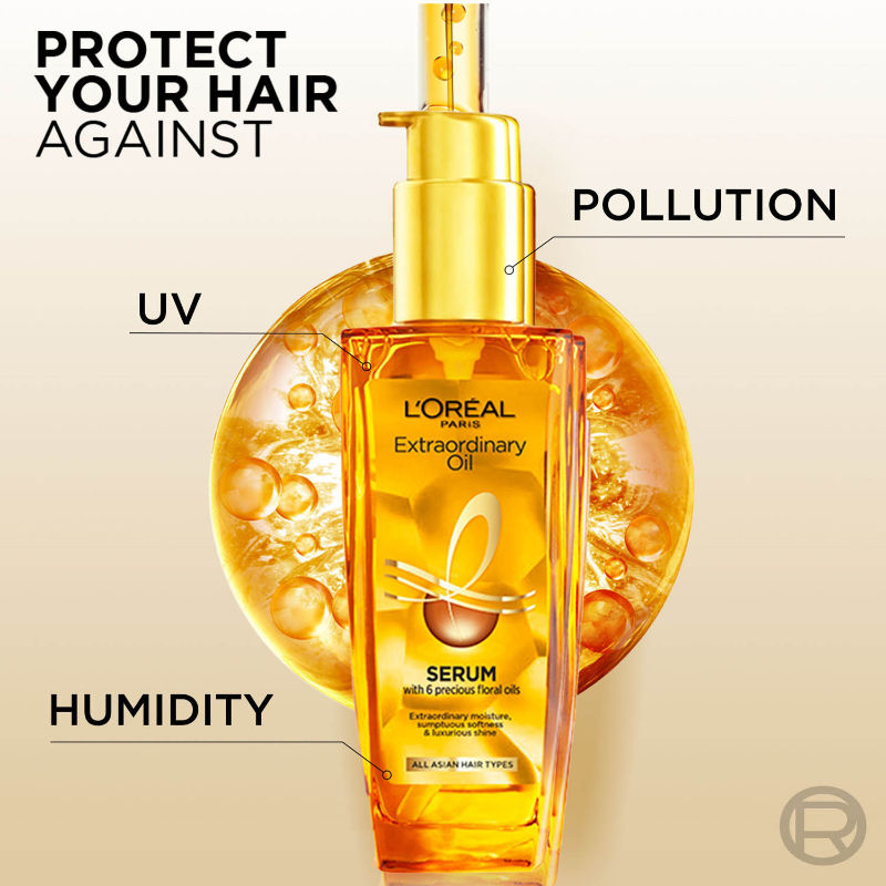 L'Oreal Paris Extraordinary Oil Hair Serum, Anti-Frizz Serum With UV Protection, 100ml Buy at Indicrest Image 8