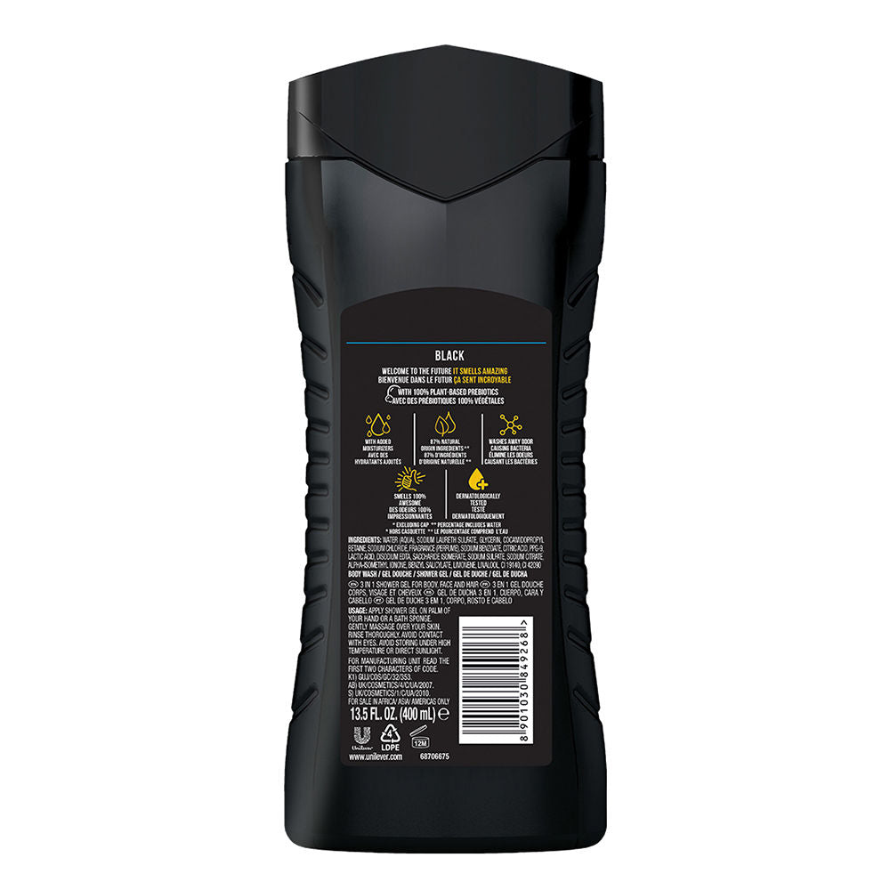 Axe Black 3 In 1 Body, Face & Hair Wash For Men, 400ml Buy at Indicrest Image 3